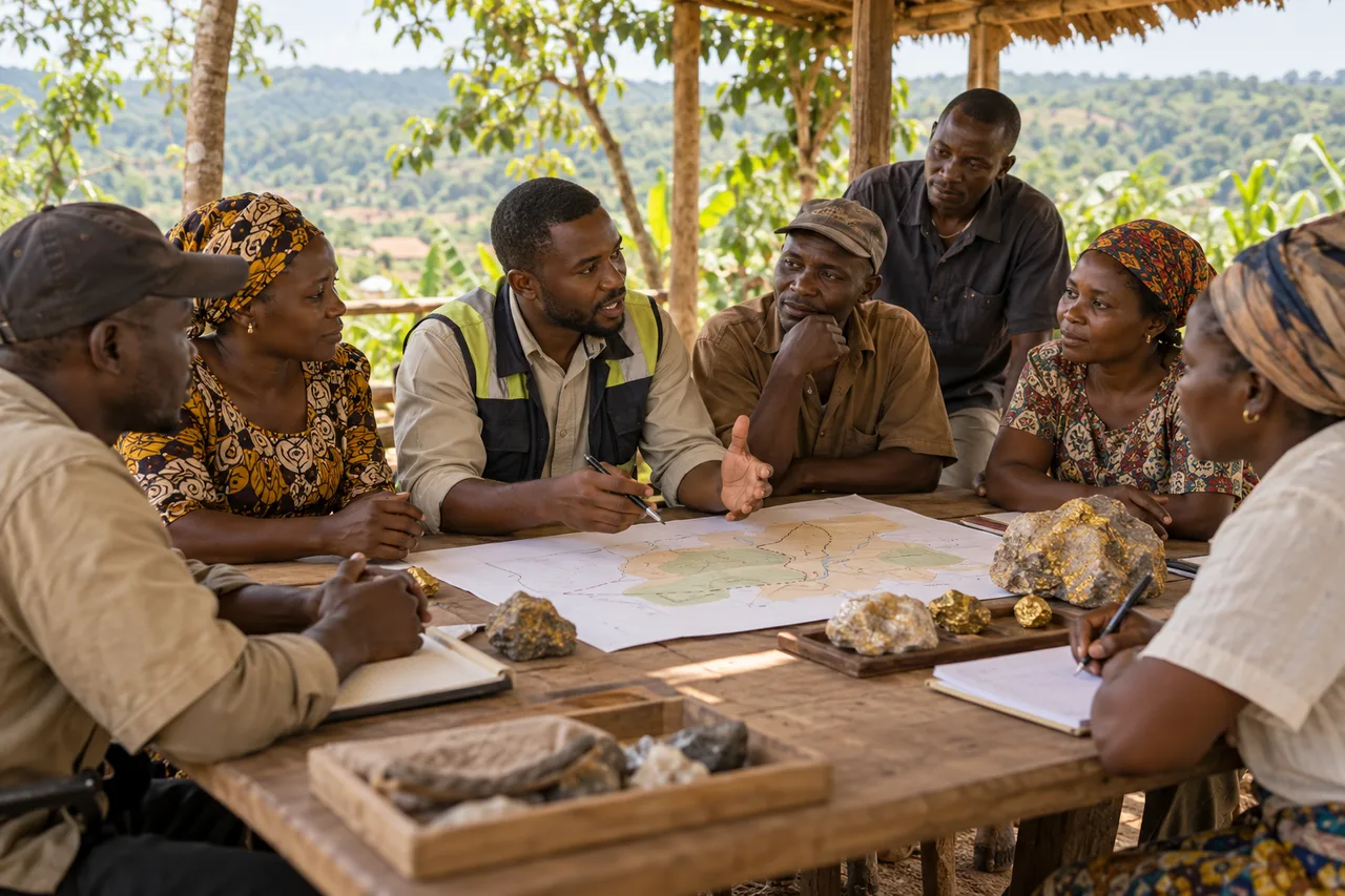 Dialogue communautaire autour d’un projet aurifère responsable.